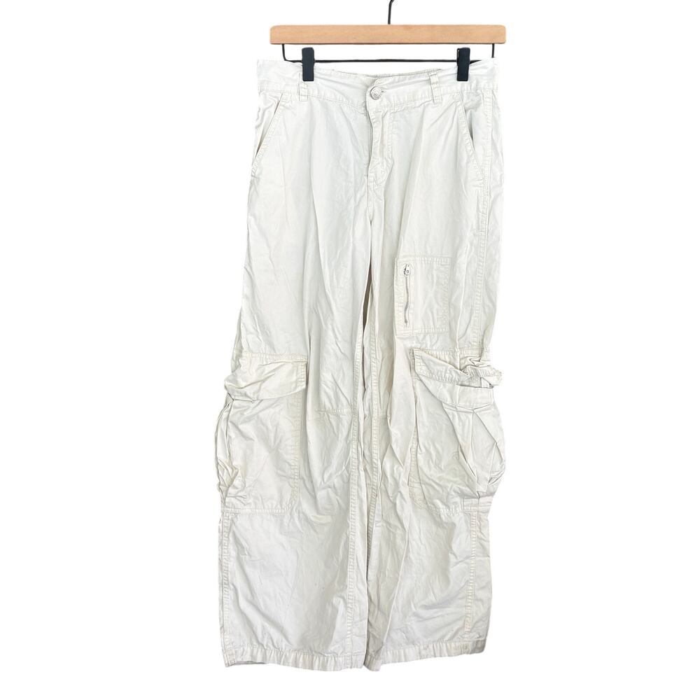 BDG Wide Leg Skater Pants 2 White Beige Goth Grunge Y2K Cargo Baggy